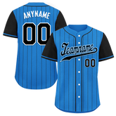 Custom Blue Black Stripe Fashion Personalized Authentic Baseball Jersey BSBJ01-D017213
